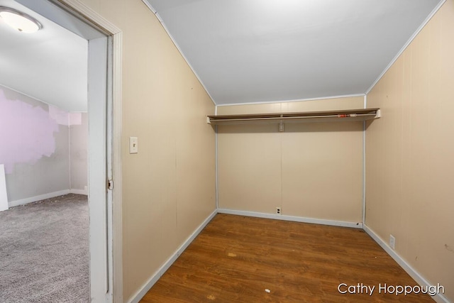 spacious closet with wood finished floors