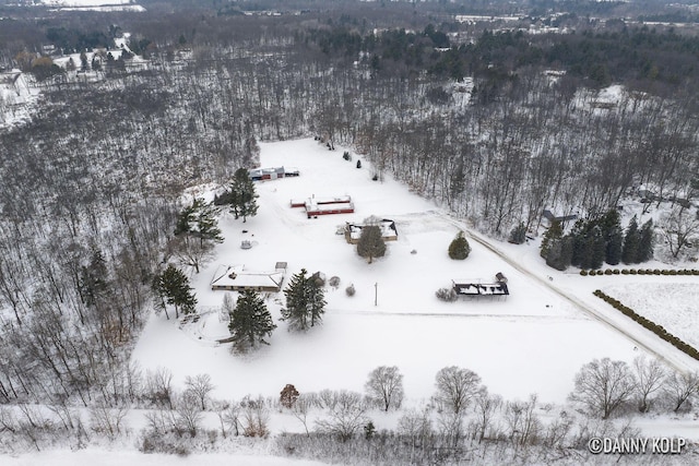 view of snowy aerial view