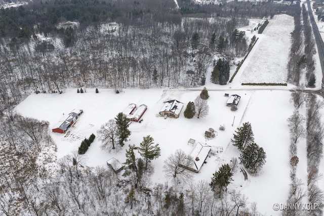 view of snowy aerial view