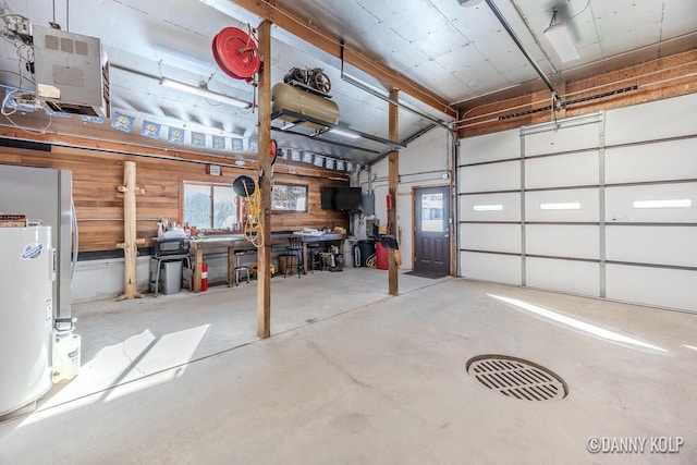 garage featuring fridge