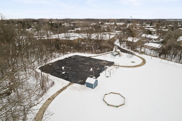 view of snowy aerial view