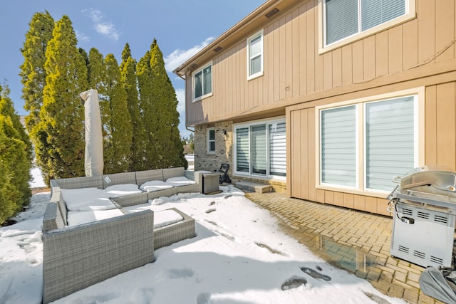 exterior space featuring grilling area and an outdoor living space