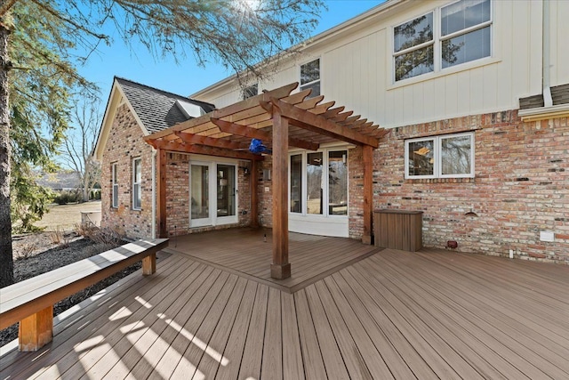 deck with a pergola