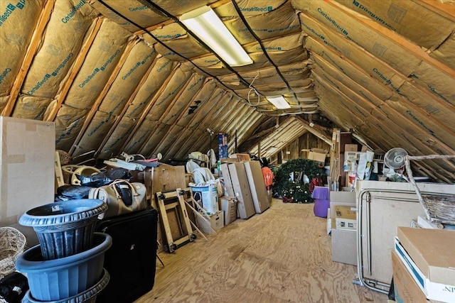 view of unfinished attic