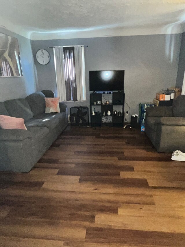 living area with wood finished floors