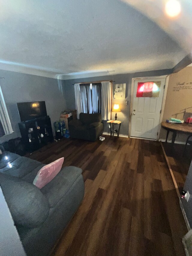 living area featuring wood finished floors
