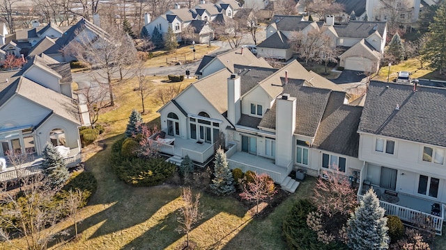 bird's eye view with a residential view