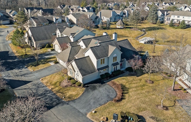 bird's eye view with a residential view