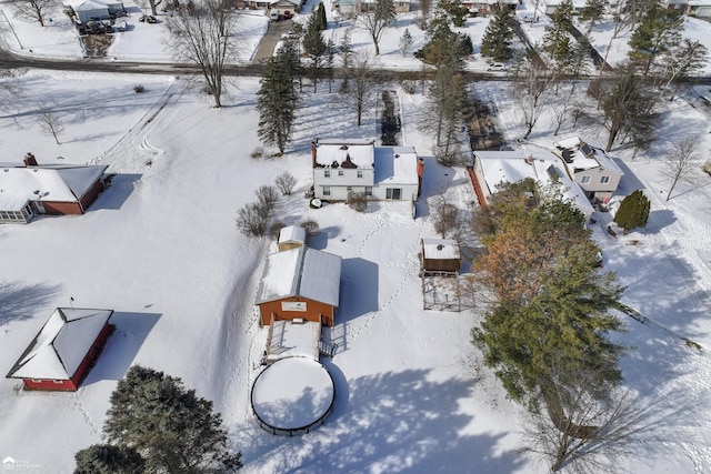 view of snowy aerial view