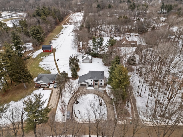 view of snowy aerial view