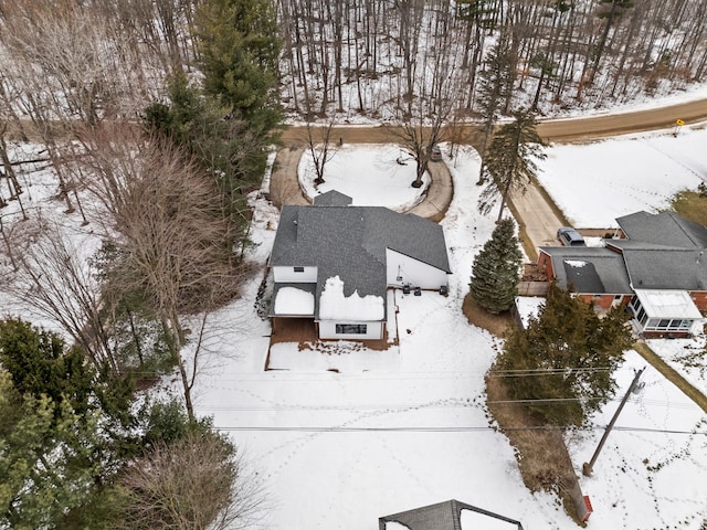 view of snowy aerial view