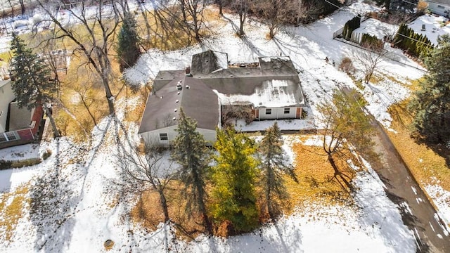 view of snowy aerial view