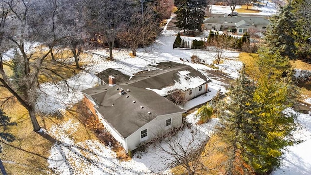 view of snowy aerial view