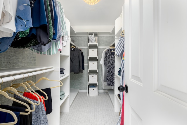 view of walk in closet