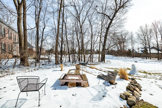 view of snowy yard