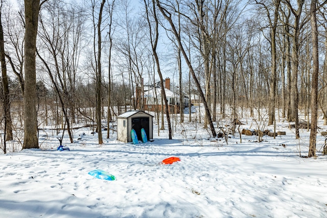 view of snowy yard