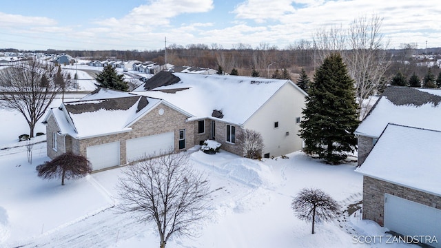 view of snowy aerial view