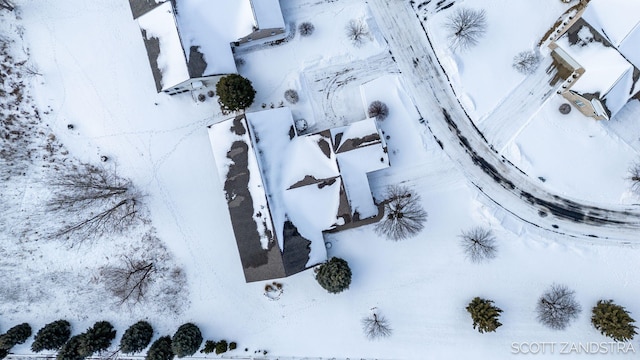 view of snowy aerial view