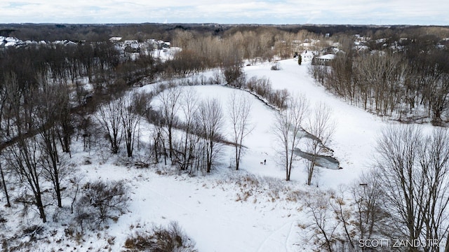 view of snowy aerial view