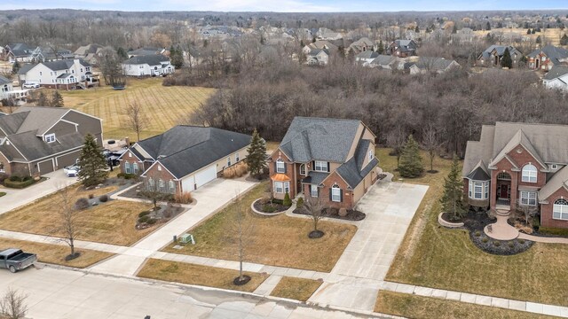 bird's eye view with a residential view