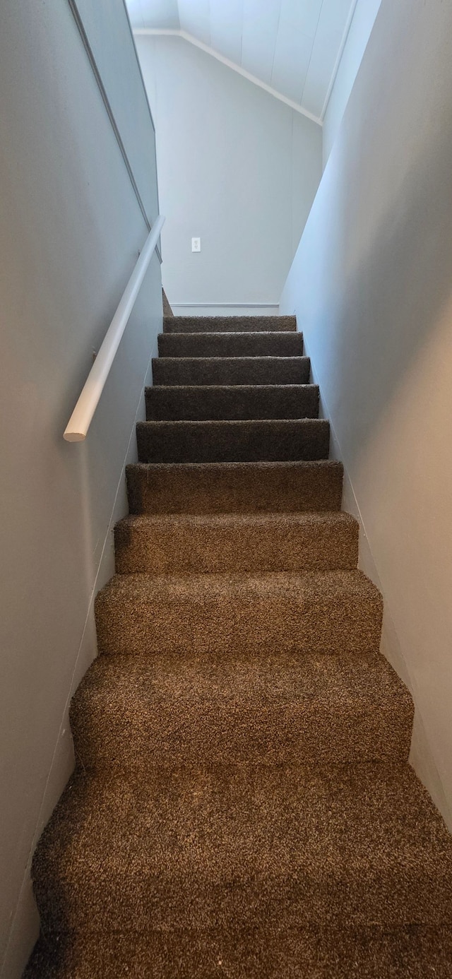 stairs featuring ornamental molding