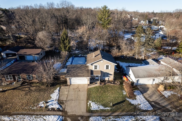 drone / aerial view featuring a residential view