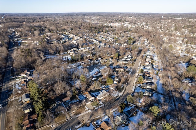 aerial view featuring a residential view