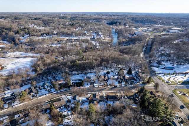 birds eye view of property with a residential view