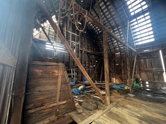 view of unfinished attic