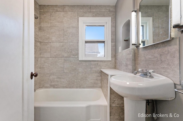 full bath featuring shower / bathtub combination