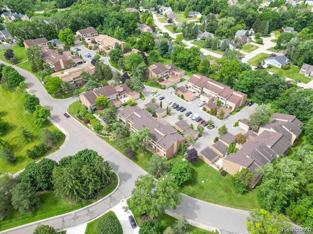 aerial view with a residential view