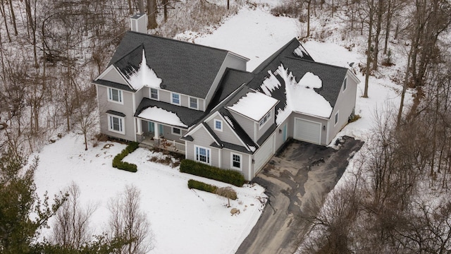 view of snowy aerial view