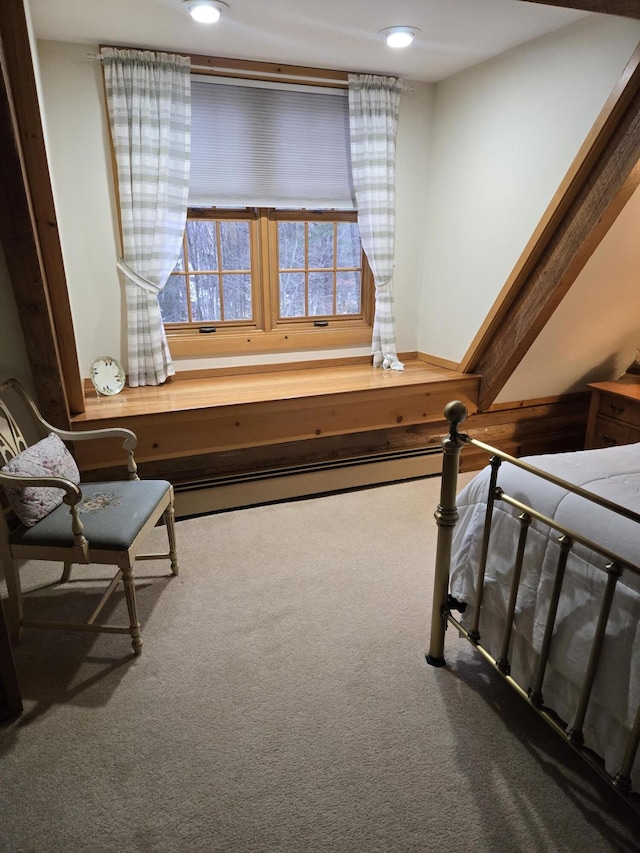 carpeted bedroom featuring recessed lighting