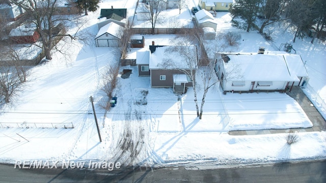 view of snowy aerial view