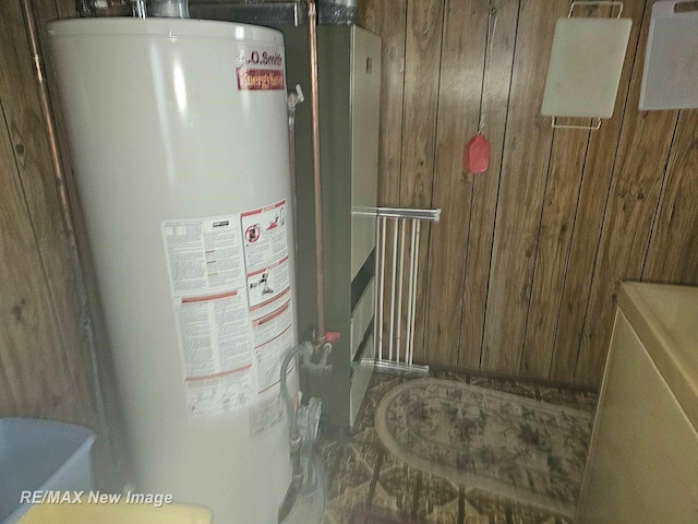 utilities featuring gas water heater