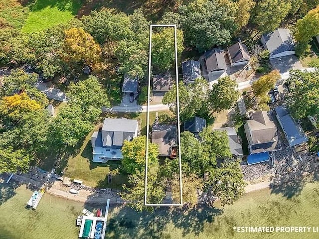 drone / aerial view with a residential view