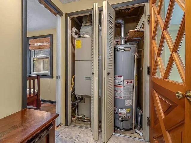 utilities with water heater and heating unit