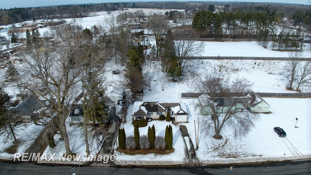 view of snowy aerial view