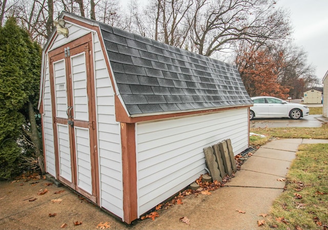 view of shed