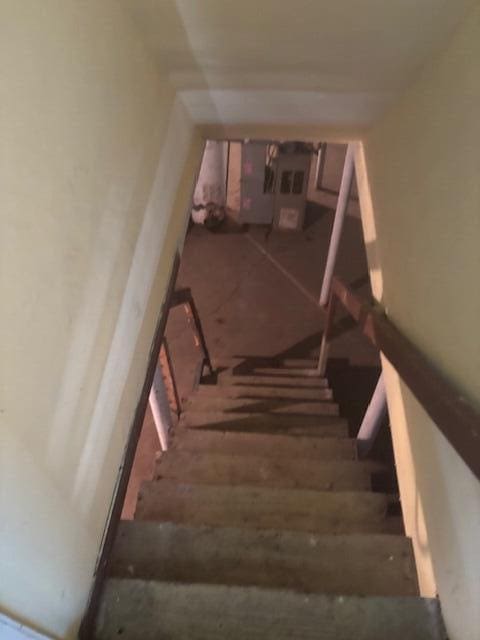 stairs featuring wood finished floors