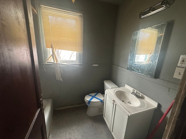 bathroom featuring toilet and vanity