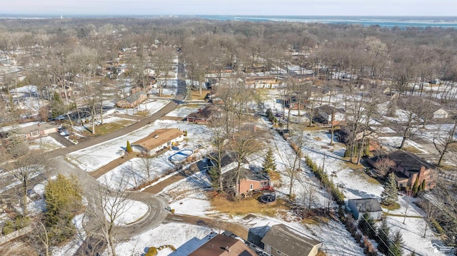 view of snowy aerial view