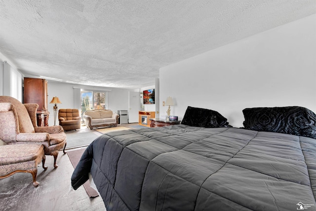 bedroom with a textured ceiling