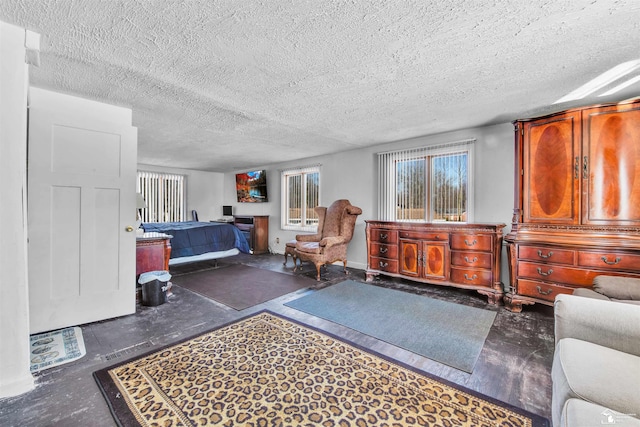 sitting room featuring a textured ceiling