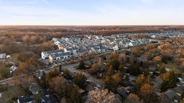 aerial view with a residential view