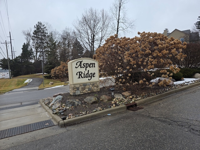 view of community sign