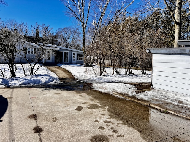 view of snowy yard