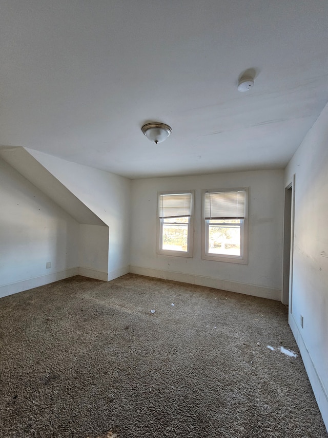 bonus room featuring carpet floors and baseboards