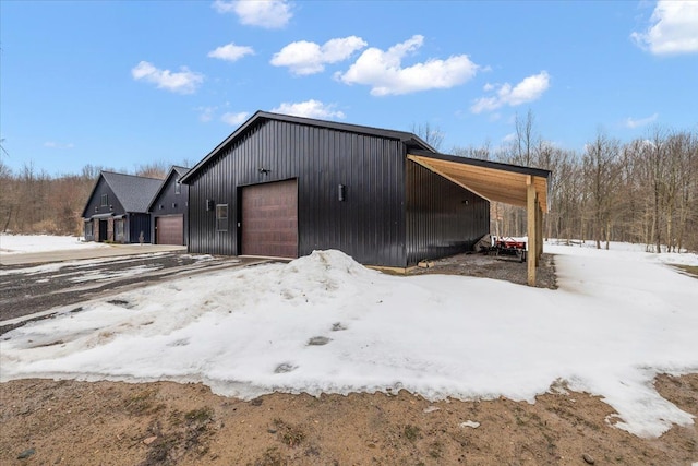 view of snow covered structure