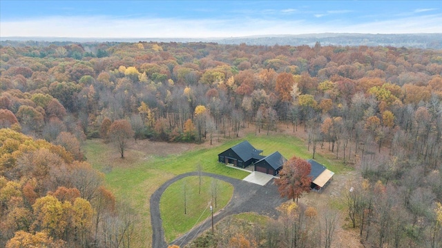 bird's eye view with a forest view